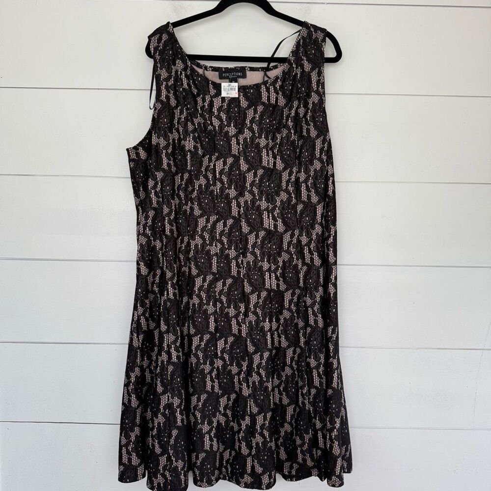 Perceptions Woman Women’s 3X Plus Size Lace Patterned Dress New